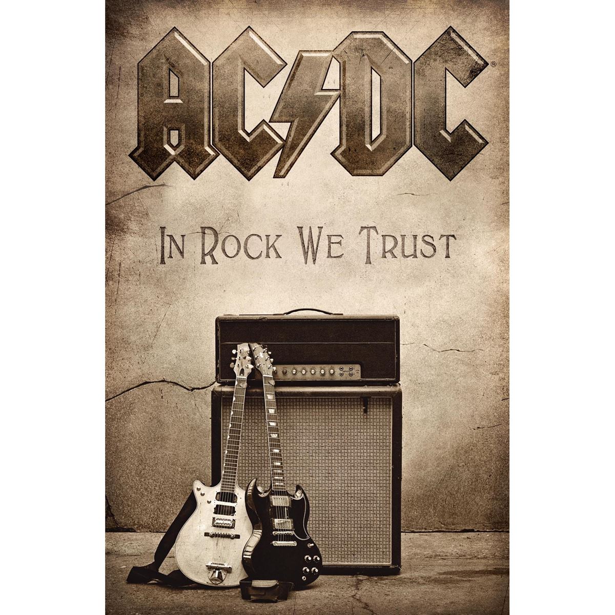 AC/DC - In Rock We Trust Premium Posterflagge