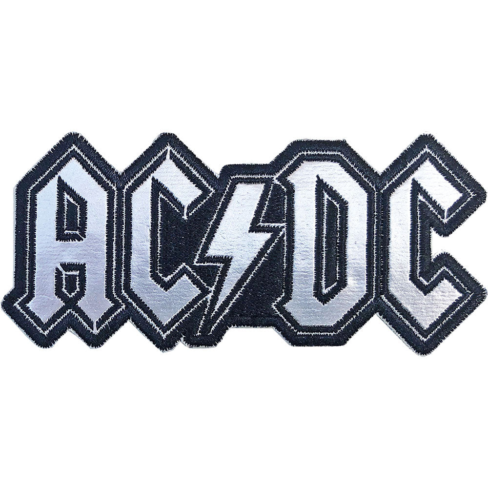 AC/DC - Silver Logo Cut-Out Patch Aufnäher ca. 10x 4,7cm