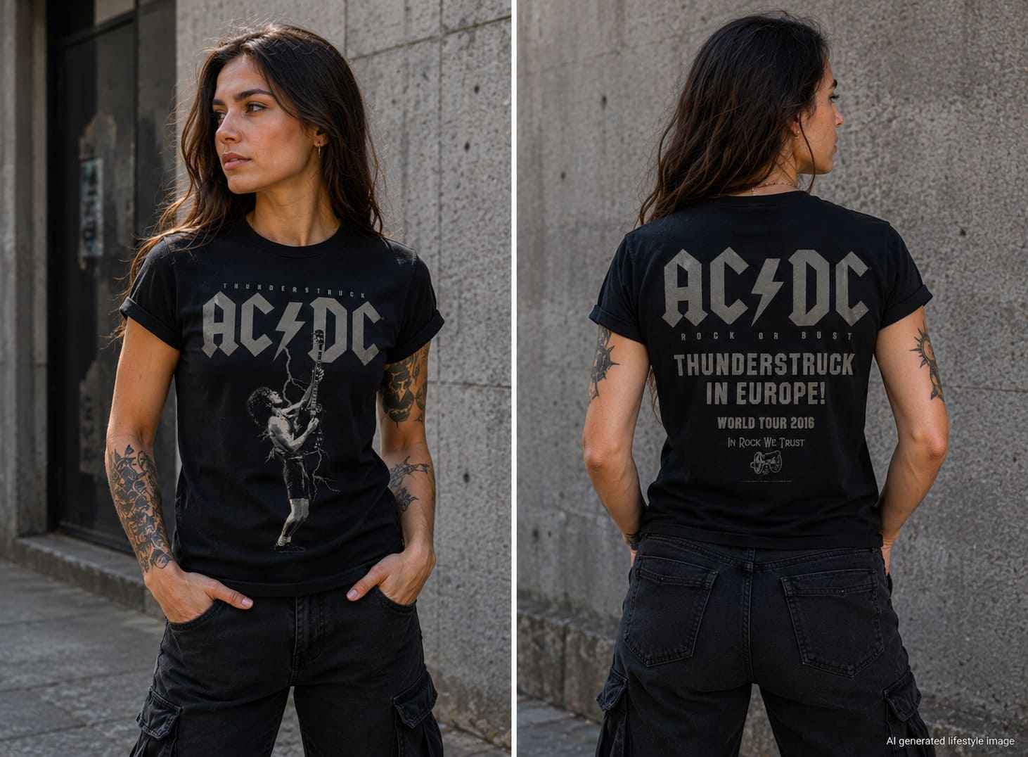 AC/DC - Thunderstruck Damen Shirt Gr. M