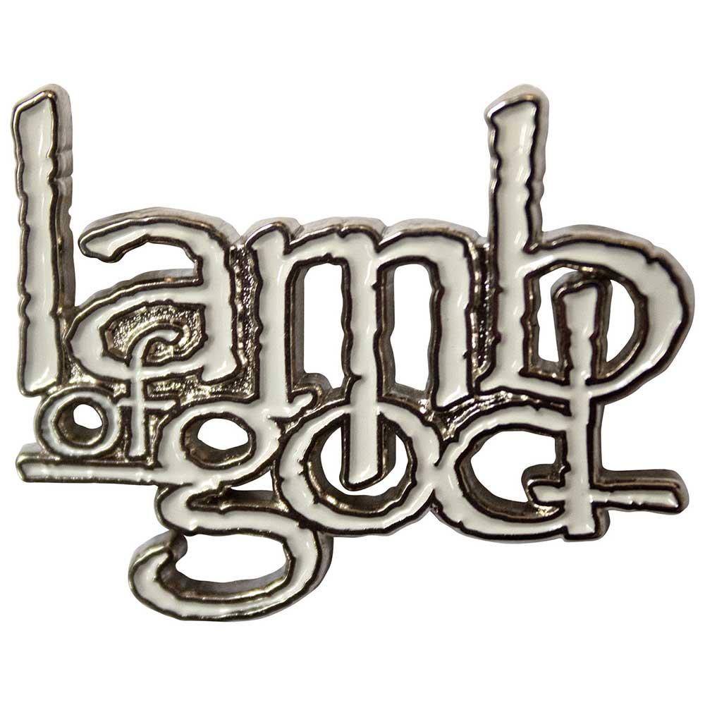 Lamb Of God - Logo White & Silver Pin ca. 3,9x 3cm