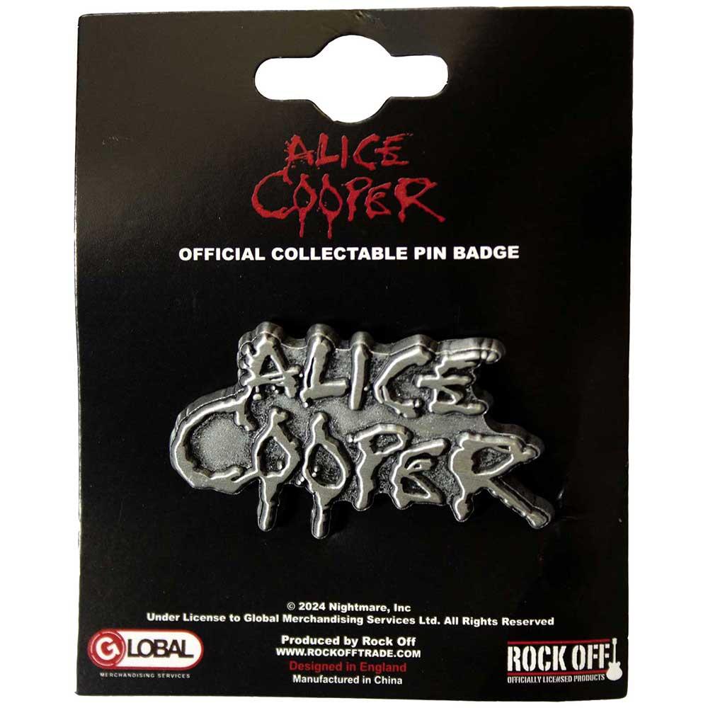 Alice Cooper - Dripping Silver Logo Pin ca. 3,8x 2,3cm
