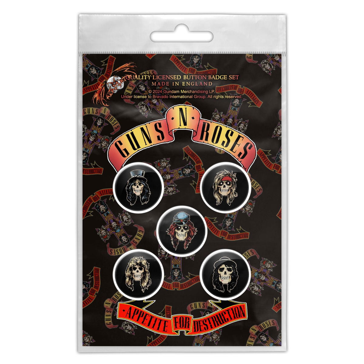Guns And Roses - Appetite For Destruction Button-Set