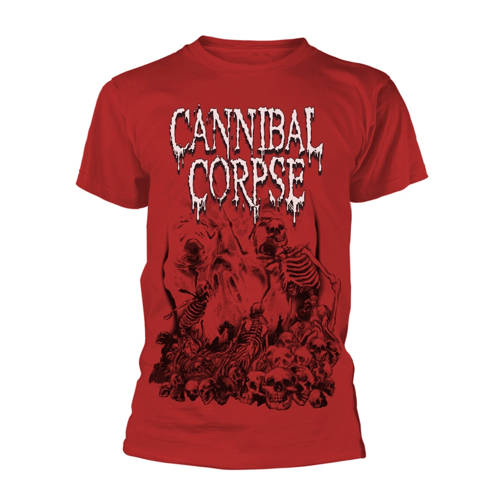 Cannibal Corpse - Pile Of Skulls Red T-Shirt