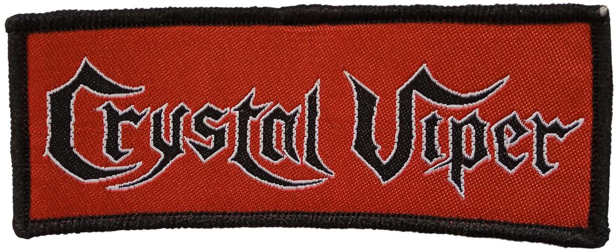 Crystal Viper - Black On Red Logo Aufnäher ca. 10,7x 4,2cm