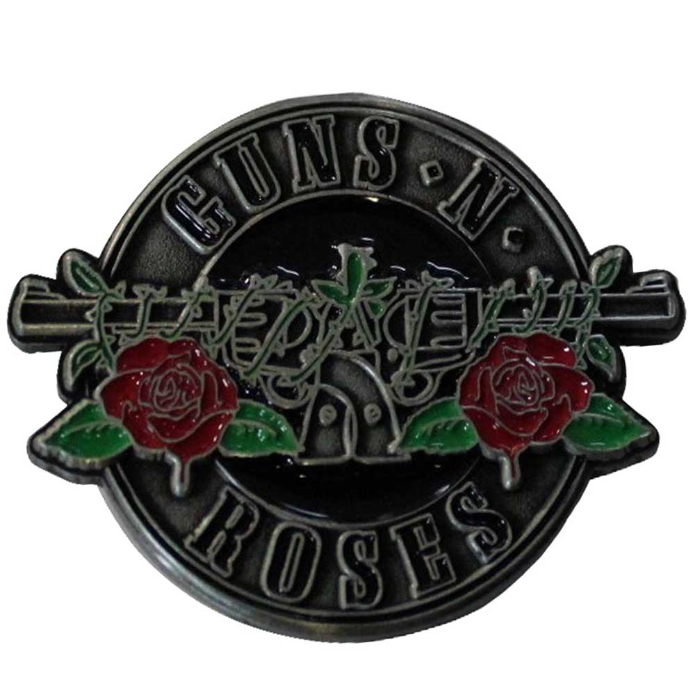 Guns And Roses - Silver Circle RO Pin ca. 4cm