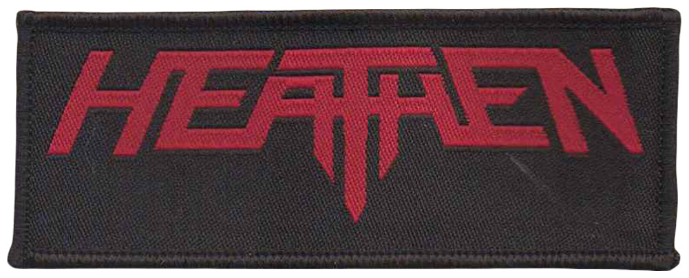 Heathen - Red Logo Black Aufnäher ca. 9,2x 3,7cm