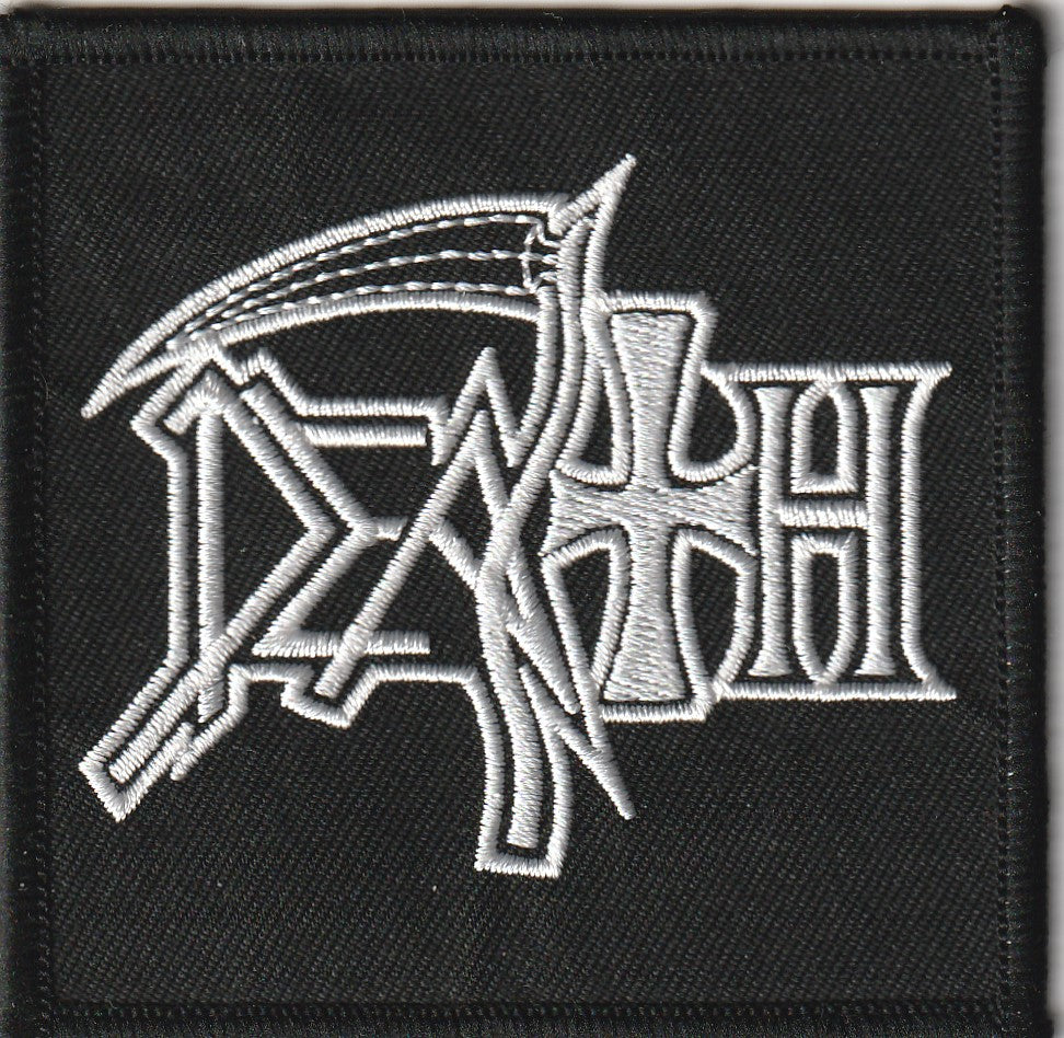 Death - White Logo Patch Aufnäher ca. 8x 8cm