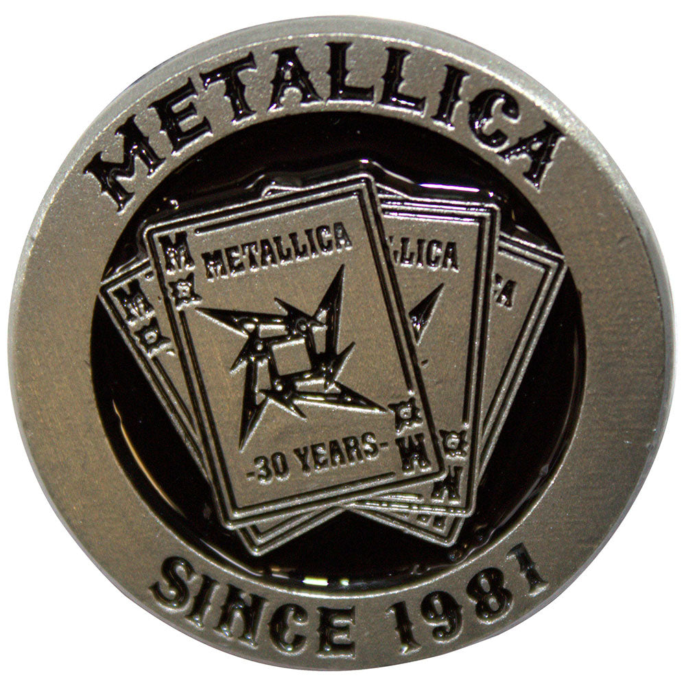 Metallica - 30th Anniversary Playing Card Pin ca. 3cm