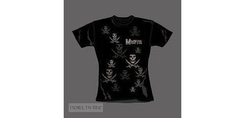 Misfits - Pirate Pattern Skull Damen Shirt