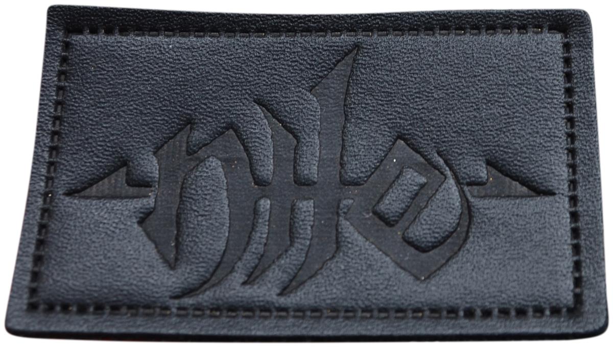 Nile - Black Logo Leather Patch Aufnäher ca. 9,3x 5,7cm