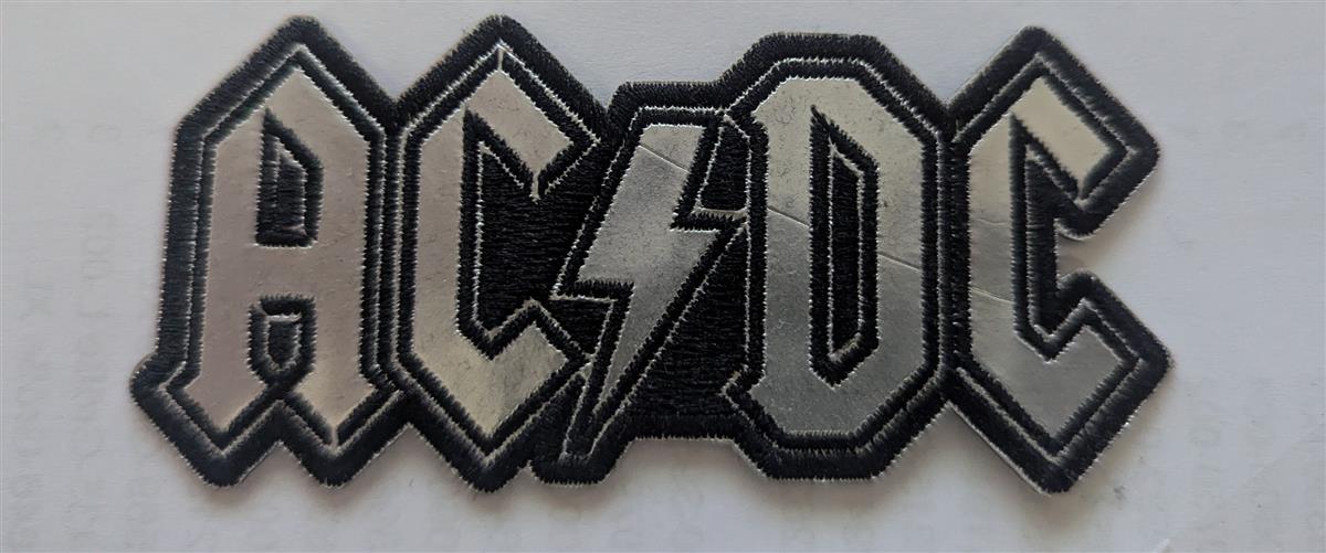 B-Ware AC/DC - Silver Logo Cut-Out Patch Aufnäher ca. 10x 4,7cm