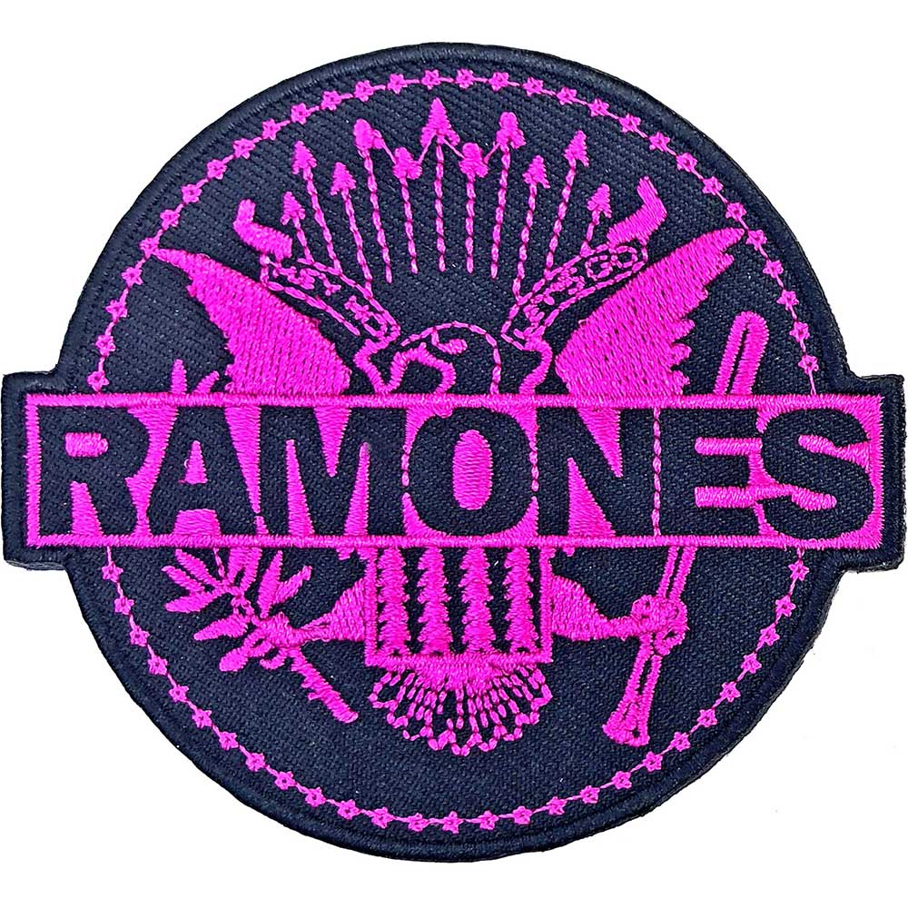 Ramones - Pink Seal Patch Aufnäher ca. 9x 8cm