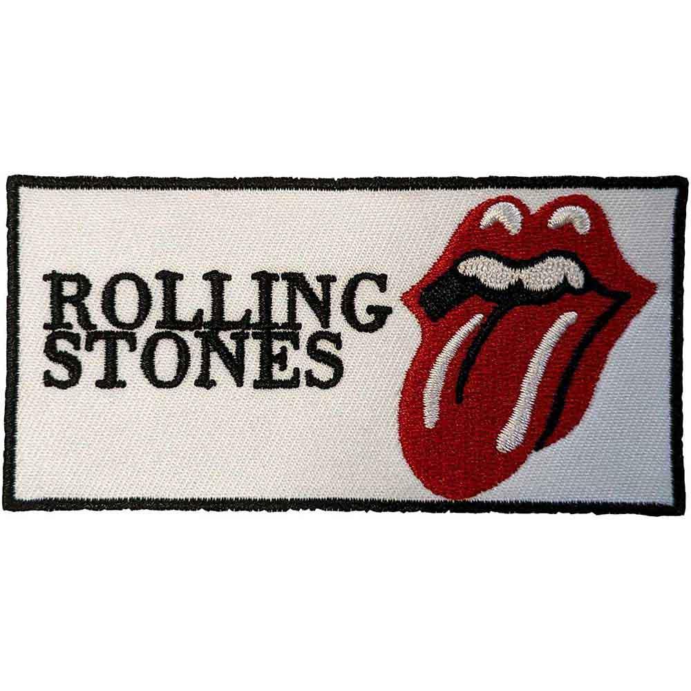 Rolling Stones - Text Logo White Patch Aufnäher