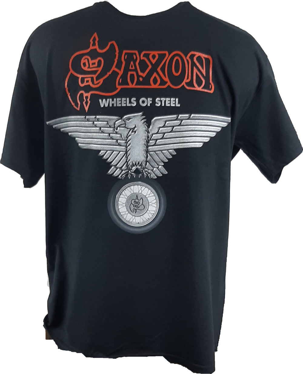 Saxon - Wheels Of Steel Red Logo T-Shirt