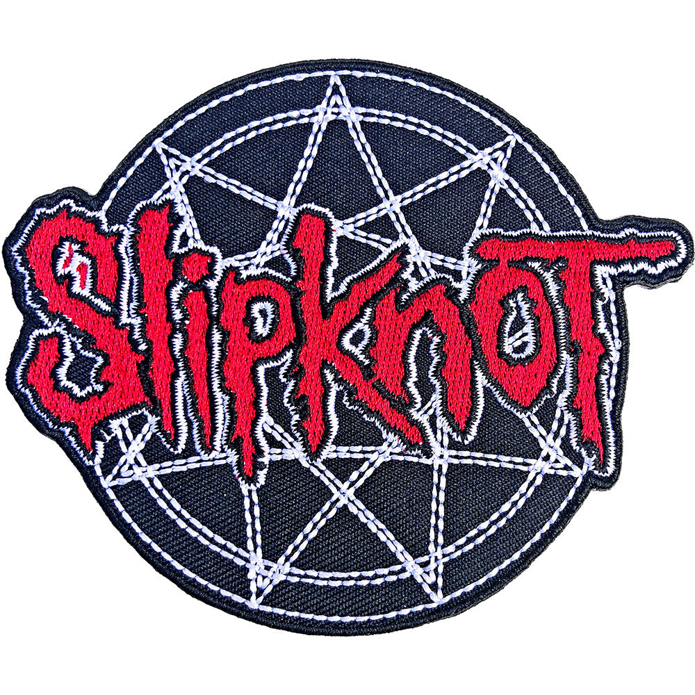 Slipknot - Red Logo Over Nonogram Patch Aufnäher