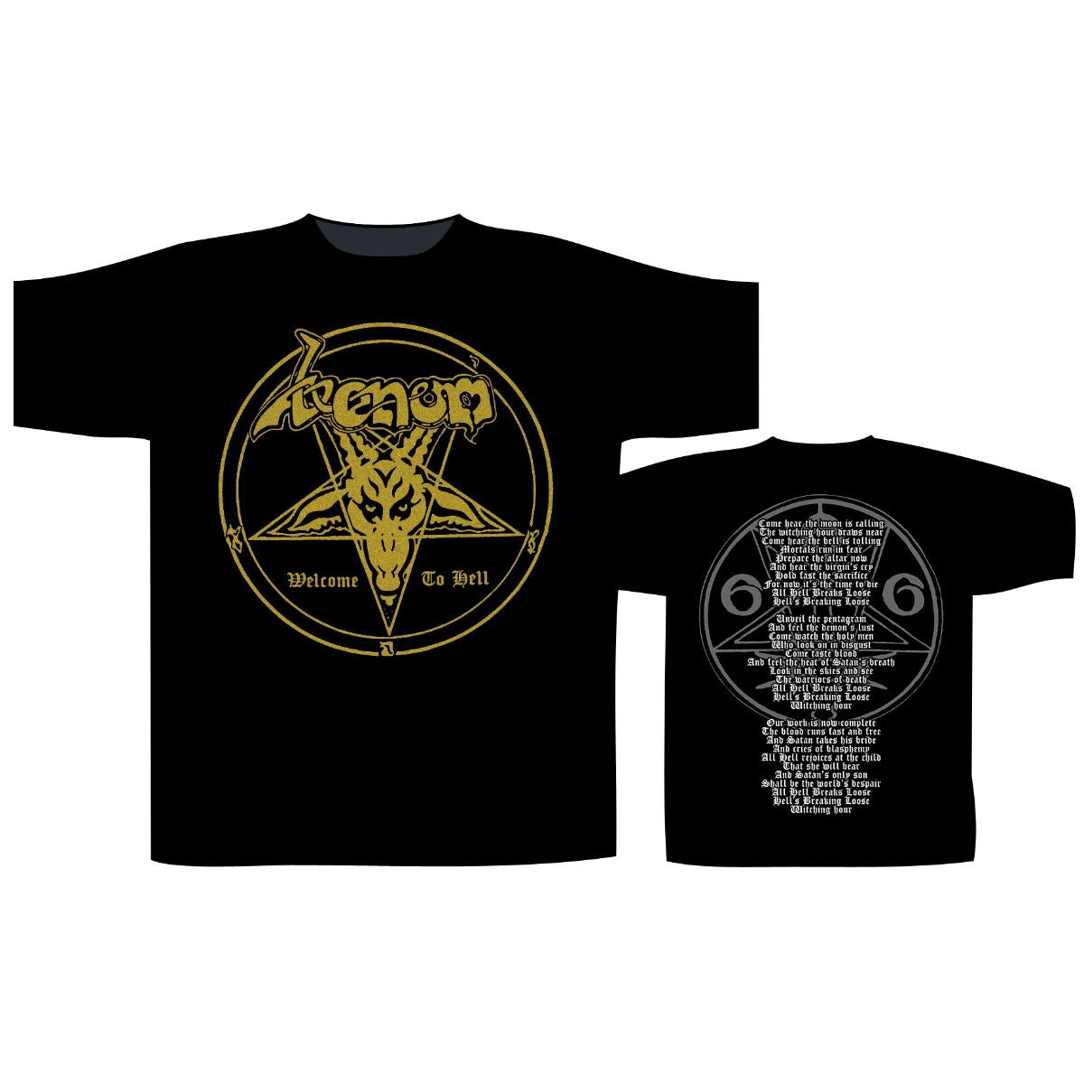 Venom - Welcome To Hell Lyrics T-Shirt