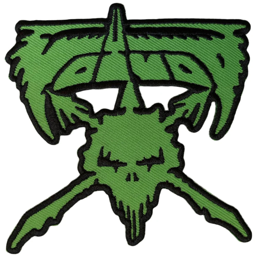 Voivod - Green Skull Cut-Out Patch Aufnäher ca. 8,8x 9cm