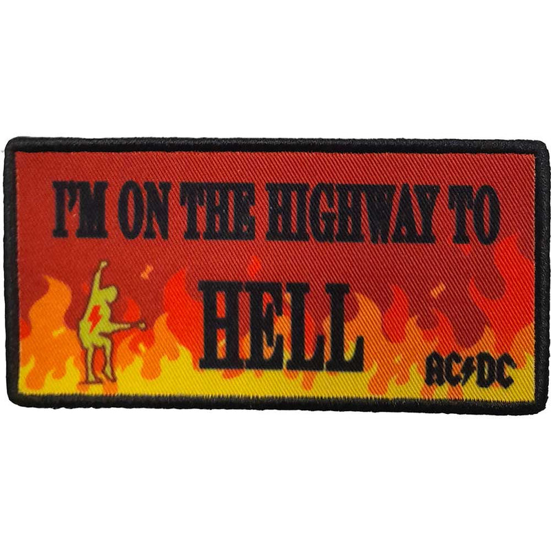 AC/DC - Highway To Hell Flames Logo Patch Aufnäher kaufen ca. 5x 10cm