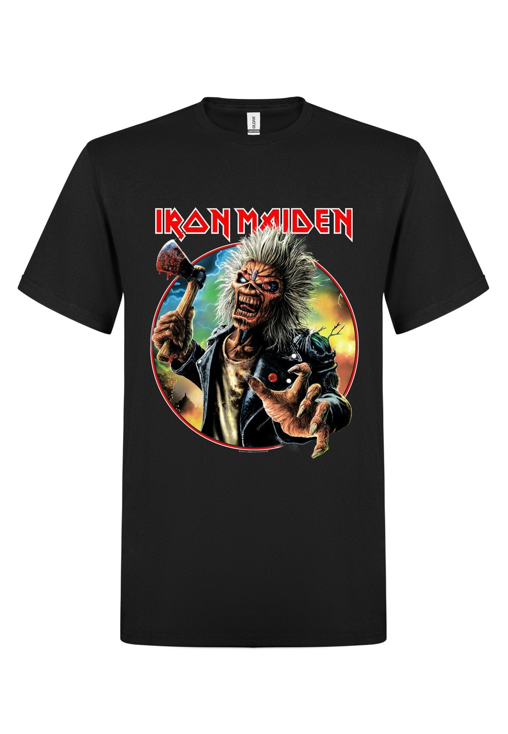 Iron Maiden - Axe Eddie Red White Circle Back and Front - T-Shirt