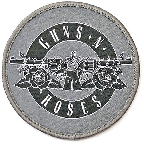Guns And Roses - White Circle Logo Printed Patch / Aufnäher