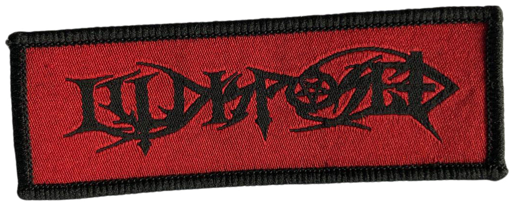 Illdisposed - Black Logo On Red Aufnäher ca. 9,6x 3,4cm