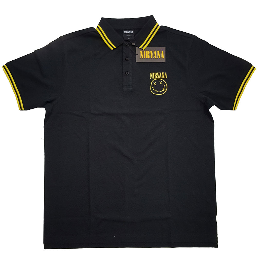 Nirvana - Yellow Smiley Polo Shirt