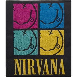 Nirvana - Smiley Squares Patch Aufnäher ca. 10x 11cm