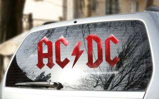 AC/DC - Red Flame Logo 80x 30cm Aufkleber f. Auto